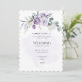 ライラックの花のしみこんだウェディング招待状 招待状 (スタンド正面)