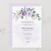 ライラックの花のしみじみとしたウェディング招待状 招待状 (正面/裏面)