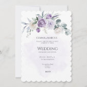 ライラックの花のしみじみとしたウェディング招待状 招待状 (正面)