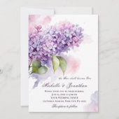 ライラックの花のクリスチャン聖書の一節 ウェディング 招待状 (正面)