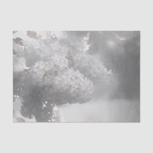 ライラックの花のモノクロアート カントリー風デザイン 薄葉紙 (正面)