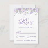 ライラックの花の結婚式RSVPカード カード (正面)