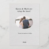 ライラックの花のSave the Date 箔招待状 (裏面)