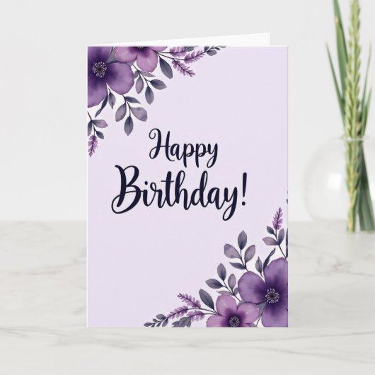 ライラックの花びら 誕生日カード カード (正面)