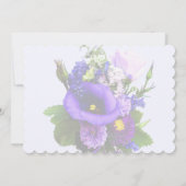 ライラックの花束にユリとデルフィニウムのグッズ 招待状 (裏面)