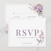ライラックの花 モダンエレガント RSVP (正面/裏面)