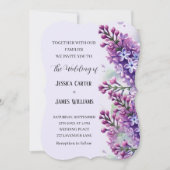 ライラックの花 水彩 ルージュカントリーウェディング 招待状 (正面)