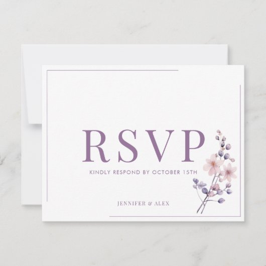 ライラックの花 現代 エレガント RSVP (正面)