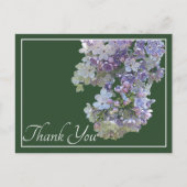 ライラックの花 緑の背景 ありがとう ポストカード (正面)