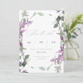 ライラックの野生の花の結婚式写真 Save The Date セーブザデート (スタンド正面)