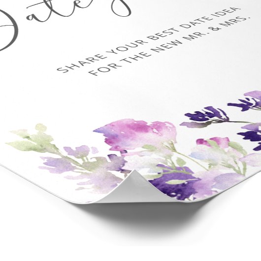 ライラックの野生の花を使ったデート夜のアイデア。デートジャーの中身 ポスター (角)