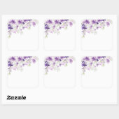 ライラックの野生の花 ブライダルシャワースクエアステッカー スクエアシール (シート)