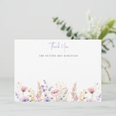 ライラックの野生の花 ブライダルシャワー サンキューカード (スタンド正面)