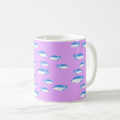 ライラックの青い魚 コーヒーマグカップ (正面右)