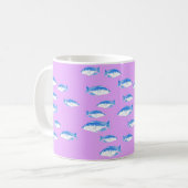 ライラックの青い魚 コーヒーマグカップ (正面左)