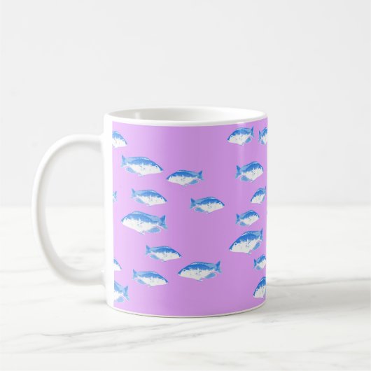 ライラックの青い魚 コーヒーマグカップ (左)
