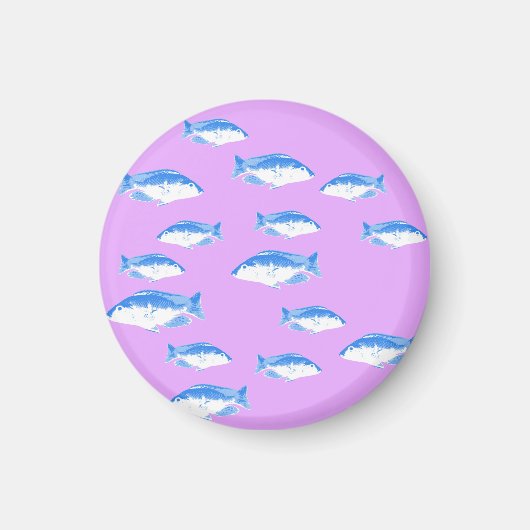 ライラックの青い魚 マグネット (正面)