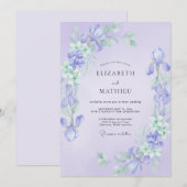 ライラックアイリスユーカリの結婚式 招待状 (正面/裏面)