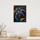 ライラックイン抽象芸術花瓶プリント ポスター (キッチン)