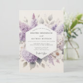 ライラックウォーターカラーウェディング 招待状 (スタンド正面)