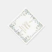 ライラックウォーターカラーフローラルベビー洗礼・キリスト洗礼 スタンダードカクテルナプキン (角)