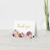 ライラックオータム フロール ゴールドカリグラフィー サンキューカード (正面)