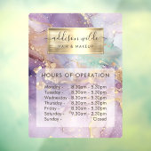 ライラックグリッターウォーターカラー 偽金 ビジネスアワー ウィンドウサイン (シート3)