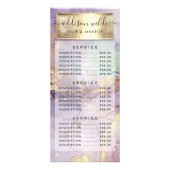 ライラックグリッター水彩デザイン金箔風価格 ラックカード (正面)