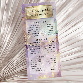 ライラックグリッター水彩デザイン金箔風価格 ラックカード