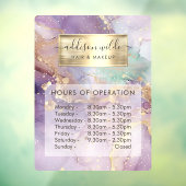 ライラックグリッター水彩 フェイクゴールド営業時間 ウィンドウサイン (シート3)