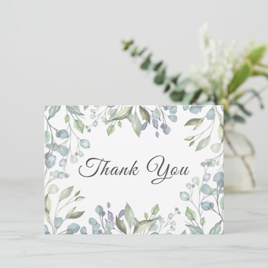 ライラックグリーンウェディング感謝カード サンキューカード (スタンド正面)