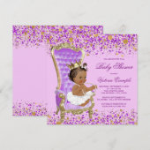 ライラックゴールドプリンセスベイビーシャワー 招待状 (正面/裏面)