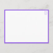 ライラックスパープルウォーターカラーフローラリハーサルディナー インビテーションポストカード (裏面)