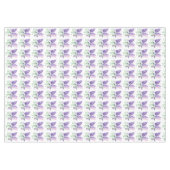 ライラックスパープルフラワーウォータカラー自然パターン テーブルクロス (正面(横))