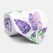 ライラックスパープルフラワーウォータカラー自然パターン ネクタイ (ロール)