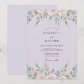 ライラックダスティペオニーの結婚式 招待状 (正面/裏面)