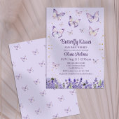 ライラックバタフライ ベビーガールシャワー招待状 招待状