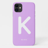 ライラックパープルのモノグラムスマホケース Case-Mate iPhoneケース (裏面)