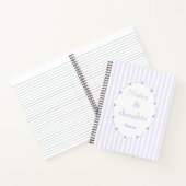 ライラックパープルホワイトコケットエステティックモノグラム ノートブック (内部)