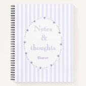 ライラックパープルホワイトコケットエステティックモノグラム ノートブック (正面)