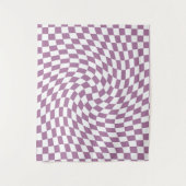 ライラックパープル ウェディングコレクション チェック チェック柄 タペストリー (正面)