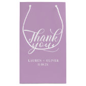 ライラックパープル | ミニマルウェディング御礼 スモールペーパーバッグ (裏面)