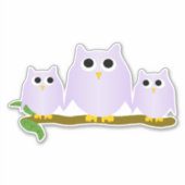 ライラックフクロウデザイン シール (正面)