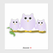 ライラックフクロウデザイン シール (シート)