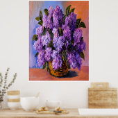 ライラックフローラ油彩画ポスター ポスター (キッチン)