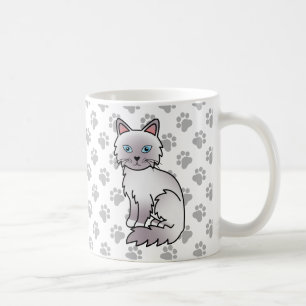 ライラックポイントのビルマン/ラグドール かわいい猫と肉球 コーヒーマグカップ