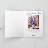 ライラック母の日の水パーソナライズされた色 カード (内部)