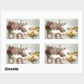 ライラック満載のイースターシックカート 長方形シール (シート)