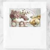 ライラック満載のイースターシックカート 長方形シール (バッグ)