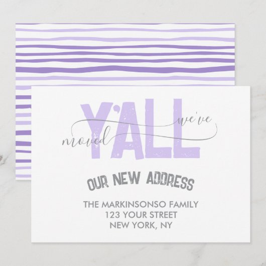 ライラック私たち引越しましたお知らせ 招待状 (正面/裏面)